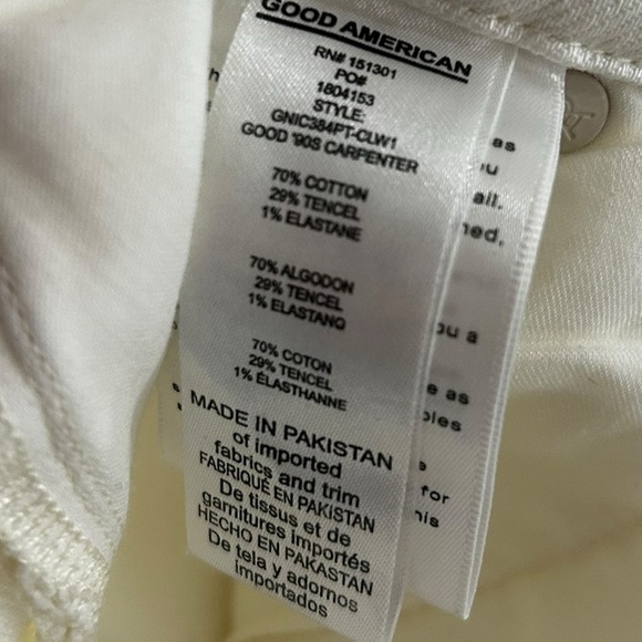 Good American‎ Good '90s Carpenter Jeans Off-White Denim Pants - Picture 7 of 7
